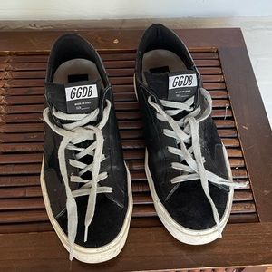 Black leather golden goose sneakers